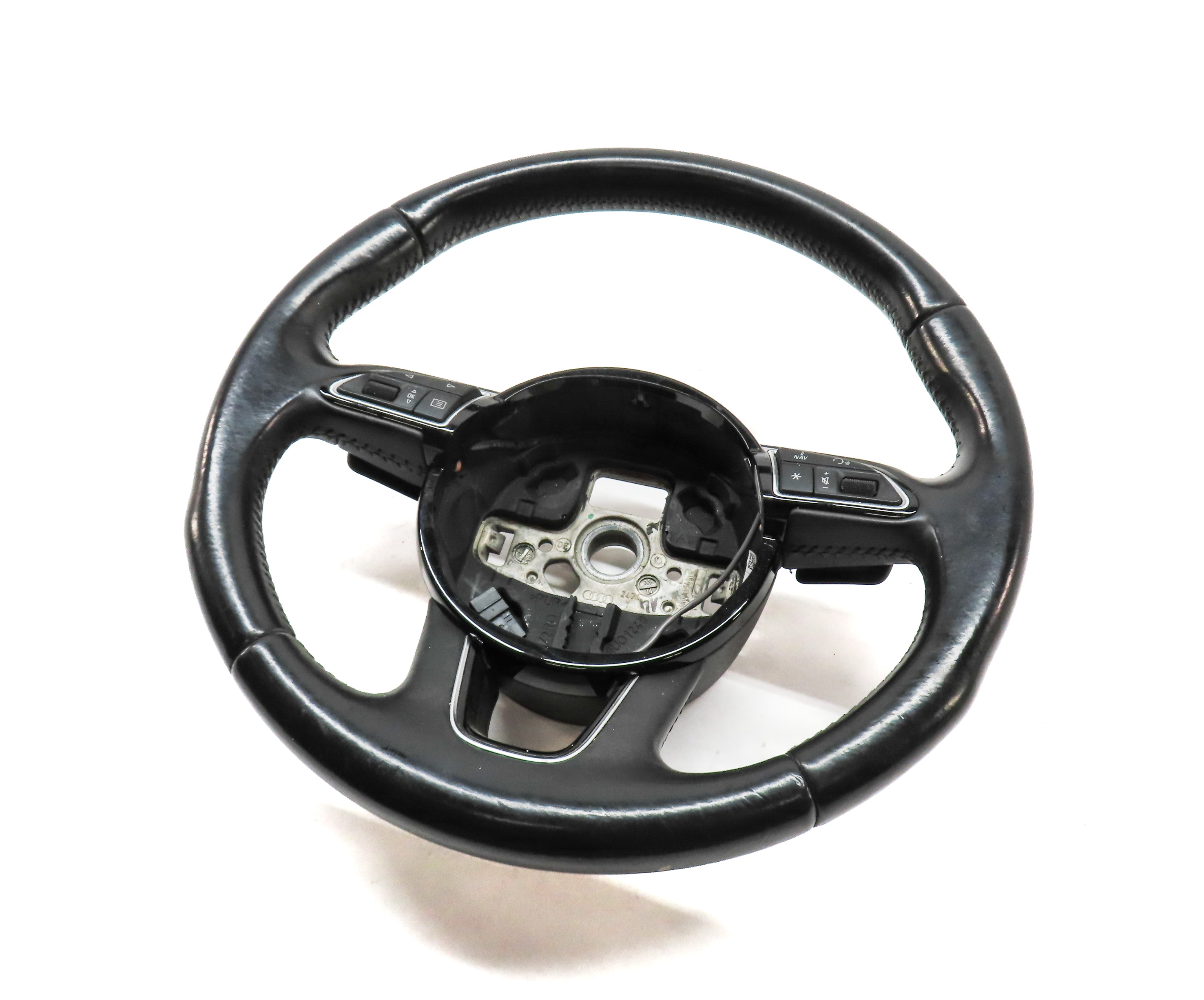 15-18 AUDI Q3 (8U) LEFT STEERING WHEEL w/ SWITCHES & SHIFT PADDLES (BLACK) — exact item pictured